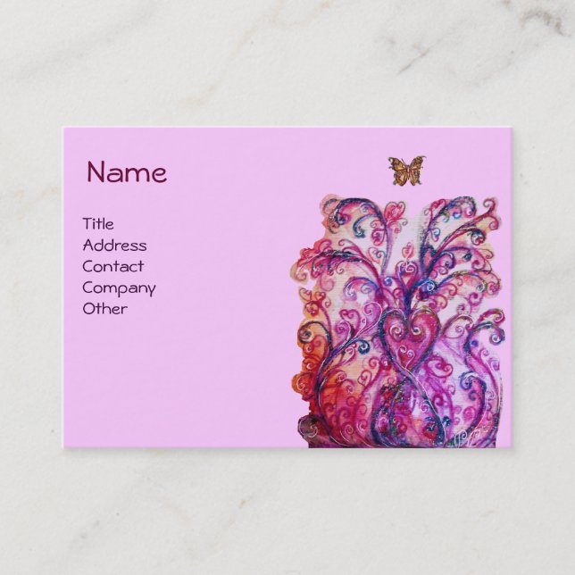 Carte De Visite FLEURS BLANCHES rouge vif rose violet blanc violet (Devant)