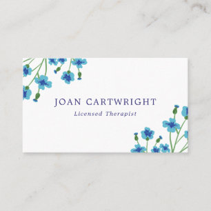 Carte De Visite Fleurs bleues douces