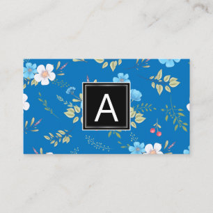 Carte De Visite Fleurs bleues sauvages Motif du jardin de printemp