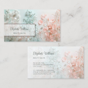 Carte De Visite Fleurs Bohème Pastel 3D