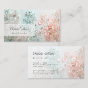 Carte De Visite Fleurs Bohème Pastel 3D