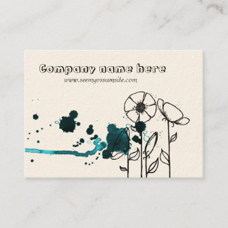 Carte De Visite Fleurs brouillées, bleues