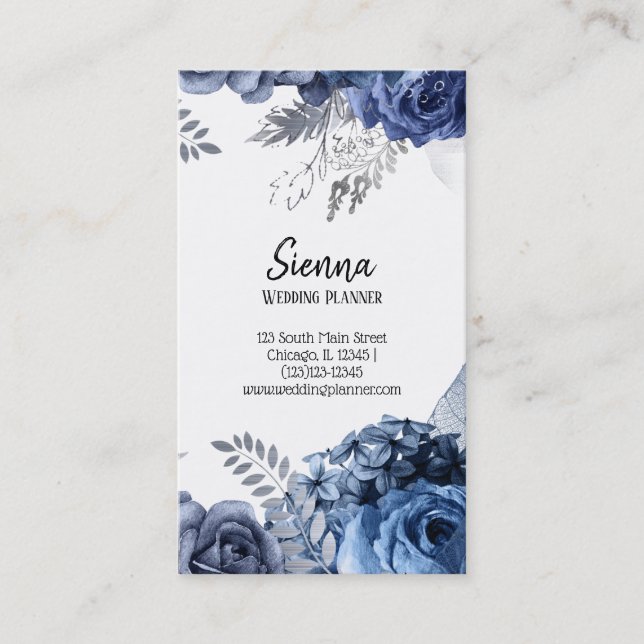 Carte De Visite Fleurs Chic Glam Modernes (Devant)