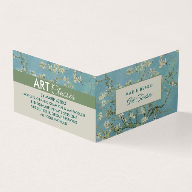 Carte De Visite Fleurs D'Amandes Par Van Gogh, Professeur D'Art, D (Extérieur)