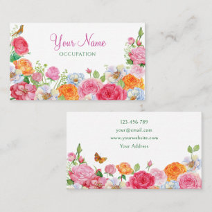Carte De Visite Fleurs d'art Rose