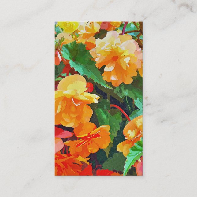 CARTE DE VISITE FLEURS DE BEGONIE (Devant)