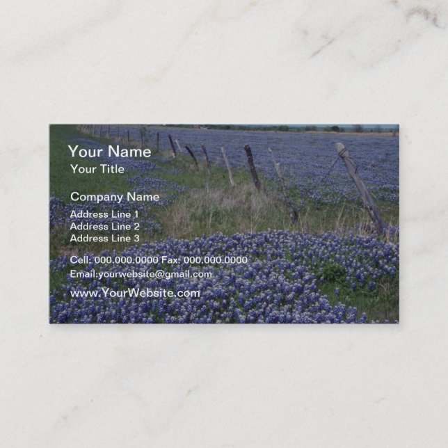 Carte De Visite Fleurs de bonnets bleus jaunes (Devant)
