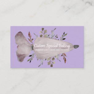 Carte De Visite Fleurs de boulangerie à la vanille violette Gâteau