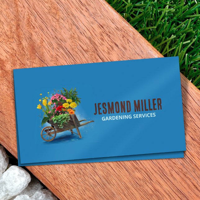 Carte De Visite Fleurs de brouette - Services de jardinage Art (Créateur téléchargé)