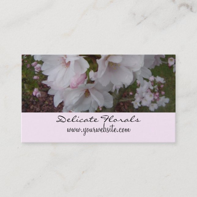 Carte De Visite Fleurs de cerises délicates (Devant)
