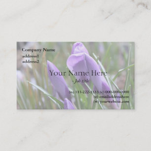 Carte De Visite fleurs de crocus violettes,番红花
