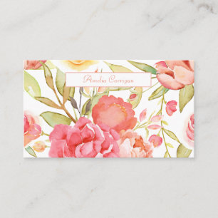 Carte De Visite Fleurs de jardin d'aquarelles