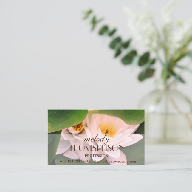 Carte De Visite Fleurs de Lotus Blanches, coutume, (Debout devant)