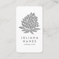 Fleurs de Lotus Chic Minimaliste Gris & Blanc