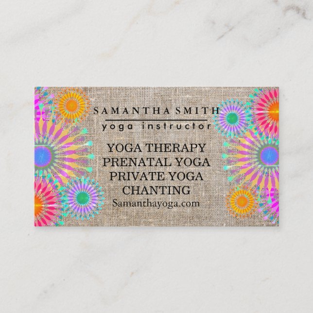 Carte De Visite Fleurs de Lotus élégantes de méditation de yoga de (Devant)