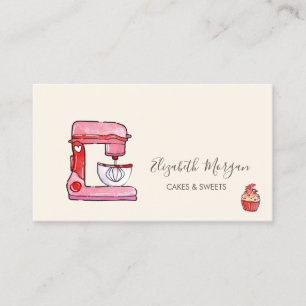 Carte De Visite Fleurs de mélange chic Boulangerie Cupcake Cœurs