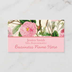 Carte De Visite Fleurs de pivoines roses, Feuilles & Buds Motif