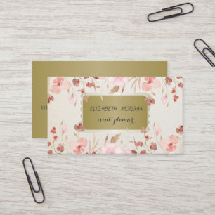 Carte De Visite Fleurs de prairie professionnelles élégantes