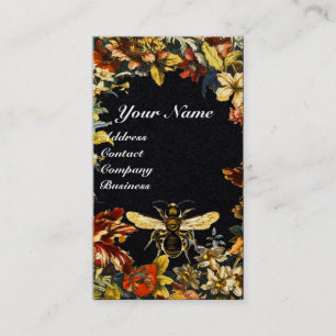 CARTE DE VISITE FLEURS DE PRINTEMPS HONEY BEE BEEKEEPING CIRE SCEA