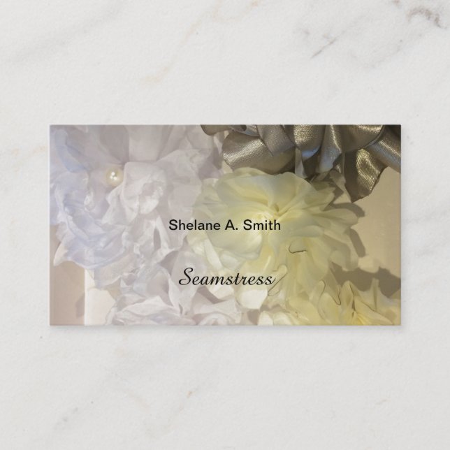 Carte De Visite Fleurs de tissu Organza (Devant)