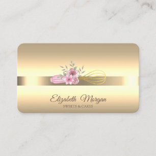 Carte De Visite Fleurs de Whisk Or Proffesional Moderne