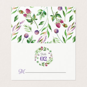 Carte De Visite Fleurs délicates & Berries Motif Avec Wreath