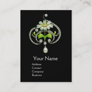 CARTE DE VISITE FLEURS D'ENAMÉLIORATION BLANCHE, PEARLS ET DIAMOND