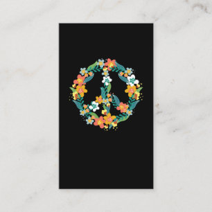 Carte De Visite Fleurs des signes de paix colorées 60s les année