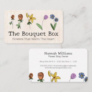 Carte De Visite Fleurs dessinées à la main