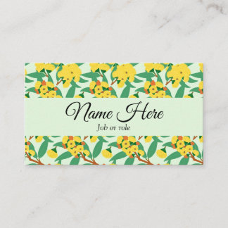 Carte De Visite Fleurs d'eucalyptus jaune