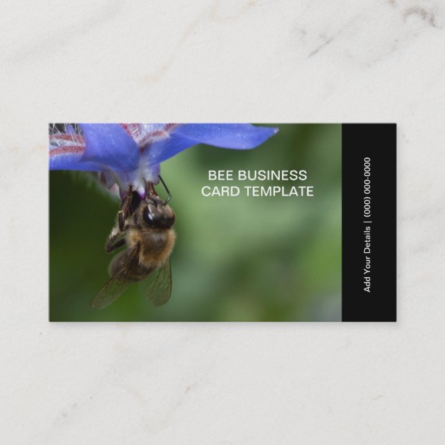 Carte De Visite Fleurs d'herbes Bee Photographie de printemps (Devant)