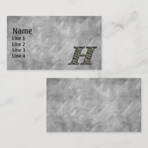 Carte De Visite Fleurs d'hortensia à initiale de monogramme H