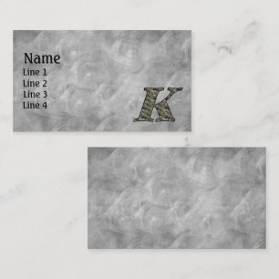 Carte De Visite Fleurs d'hortensia à monogramme initial K