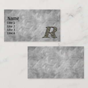 Carte De Visite Fleurs d'hortensia à monogramme initial R