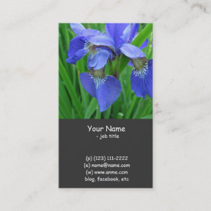 Carte De Visite fleurs d'iris bleu