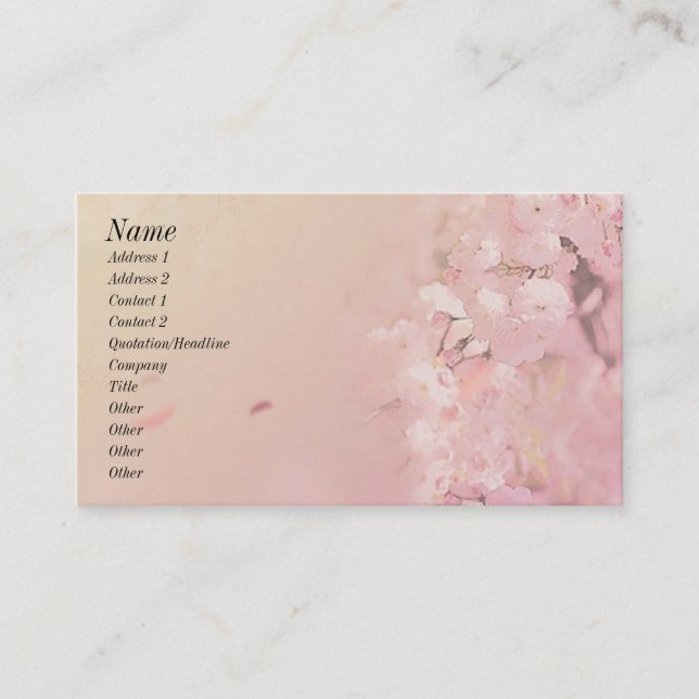 Carte De Visite Fleurs douces (Devant)