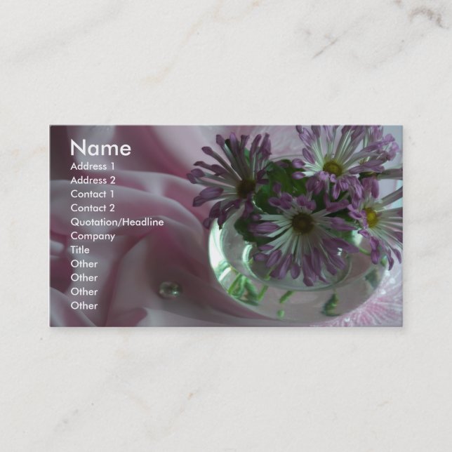 Carte De Visite fleurs du soir (Devant)