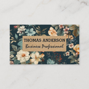 Carte De Visite Fleurs élégantes   Classique