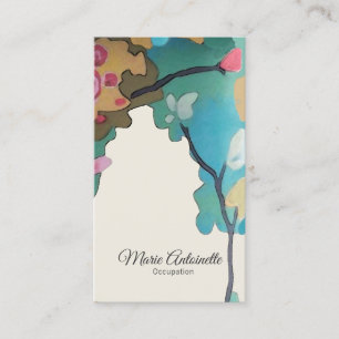 Carte De Visite Fleurs en aquarelles OPTIONS PAPIER & TAILLE -