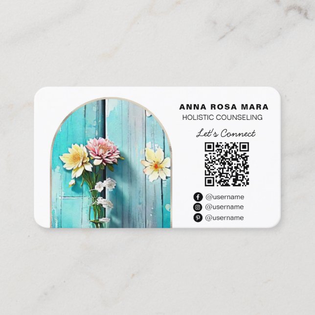 Carte De Visite *~* Fleurs en bois désorganisées Pastel AP49 (Devant)