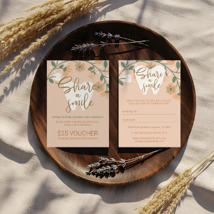 Carte De Visite Fleurs en Fleur Partagez un Sourire Recommandation