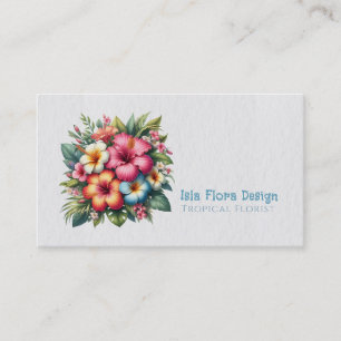 Carte De Visite Fleurs et feuillages tropicaux
