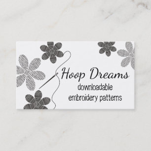 Carte De Visite Fleurs faites sur commande de broderie de point de