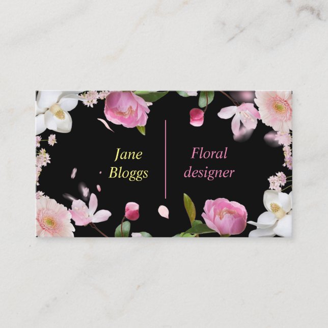 Carte De Visite Fleurs fleuristes Entreprise florale (Devant)