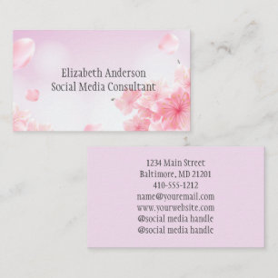 Carte De Visite Fleurs Florales Roses Féminines Pour elle