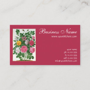 Carte De Visite Fleurs florissantes vintages, Roses du jardin de p