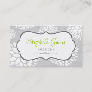 Carte De Visite Fleurs Gris Modernes