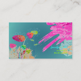 Carte De Visite Fleurs Grunge de PixDezines ♥♥♥♥