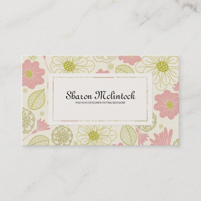 Carte De Visite Fleurs Illustres (Devant)