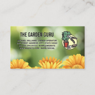Carte De Visite Fleurs jaunes dans le jardin Jardin paysager